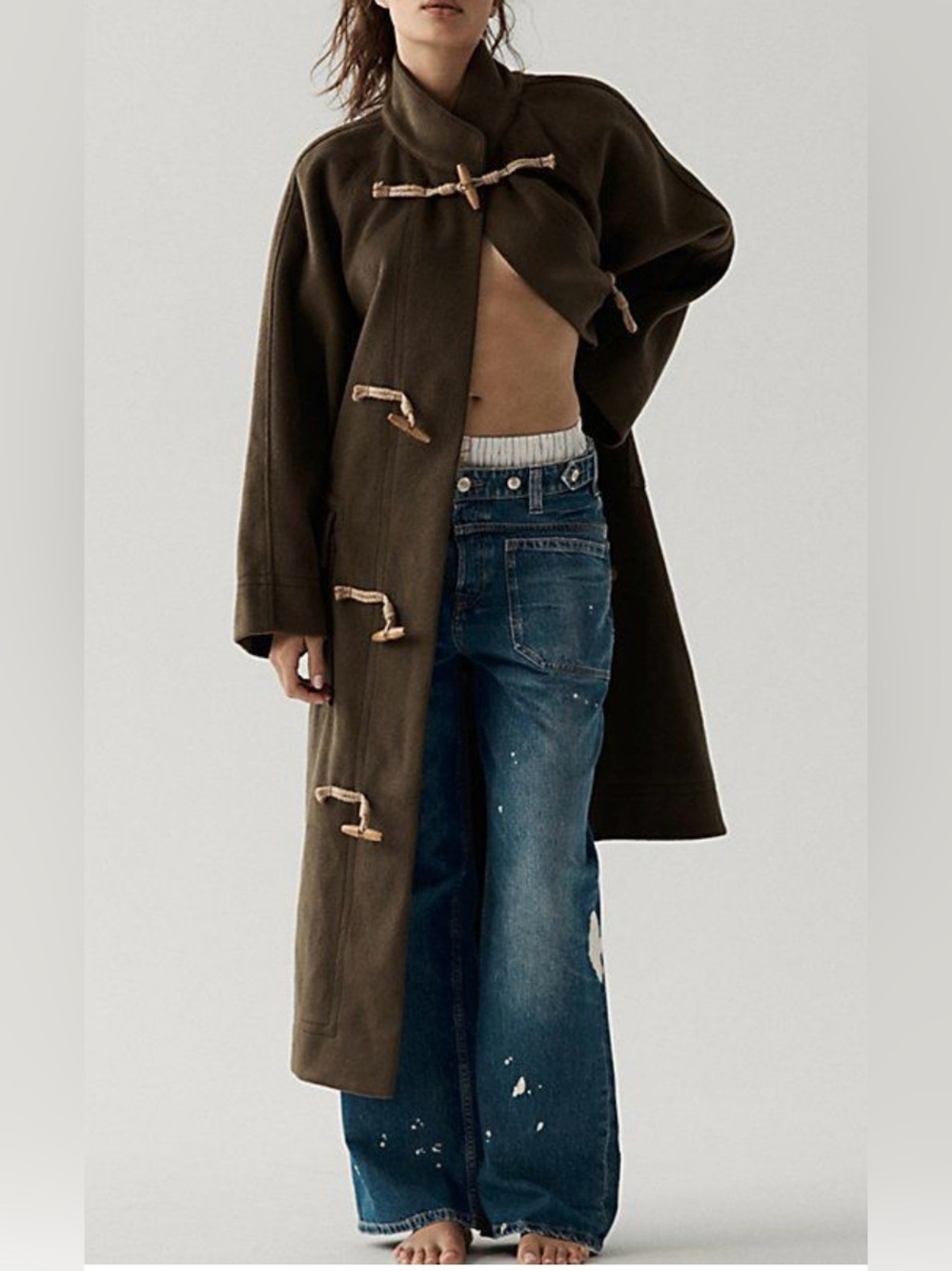 FREE PEOPLE Alma  longline duffle coat